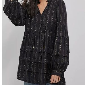 Anthropologie Quinn Sequin Tiered Tunic